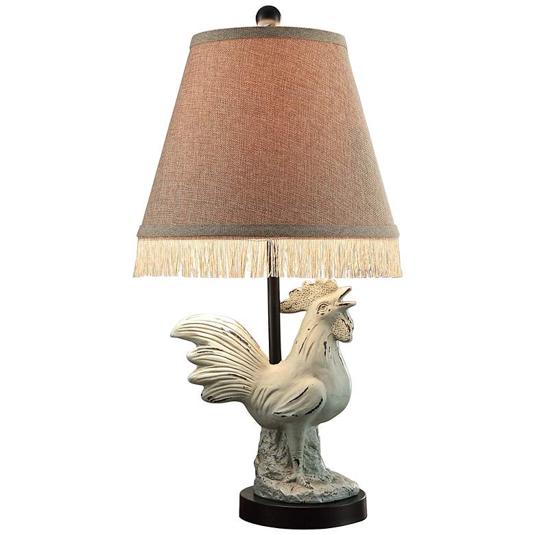 Image 1 Crestview Collection Rooster Antique White Table Lamp