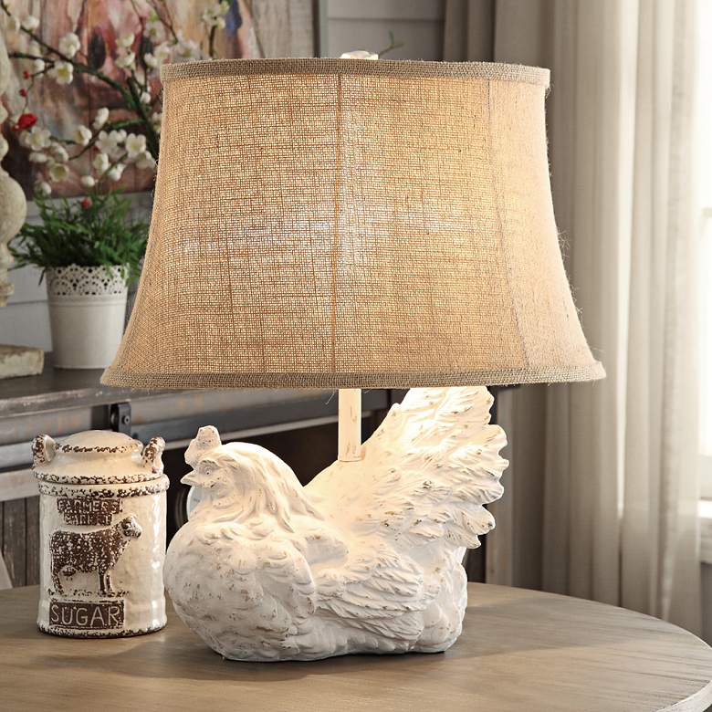 Image 1 Crestview Collection Rooster White Wash Accent Table Lamp
