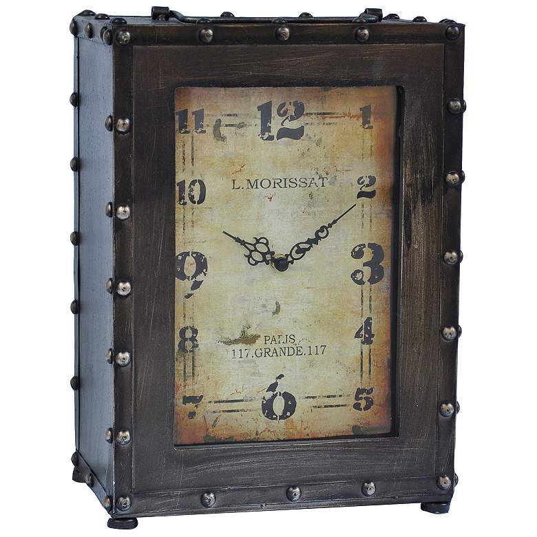 Image 1 Crestview Collection Rustic 10 1/2 inch High Metal Table Clock