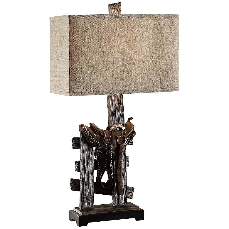 Image 1 Crestview Collection Saddle Rustic Table Lamp