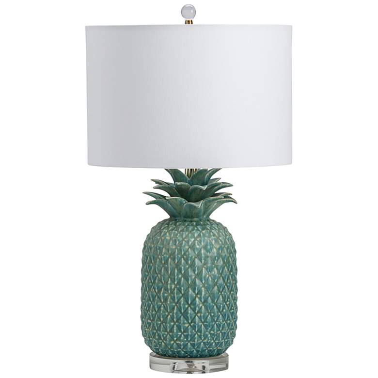 Crestview Collection Savoy Pineapple Matte Aqua Ceramic Table Lamp