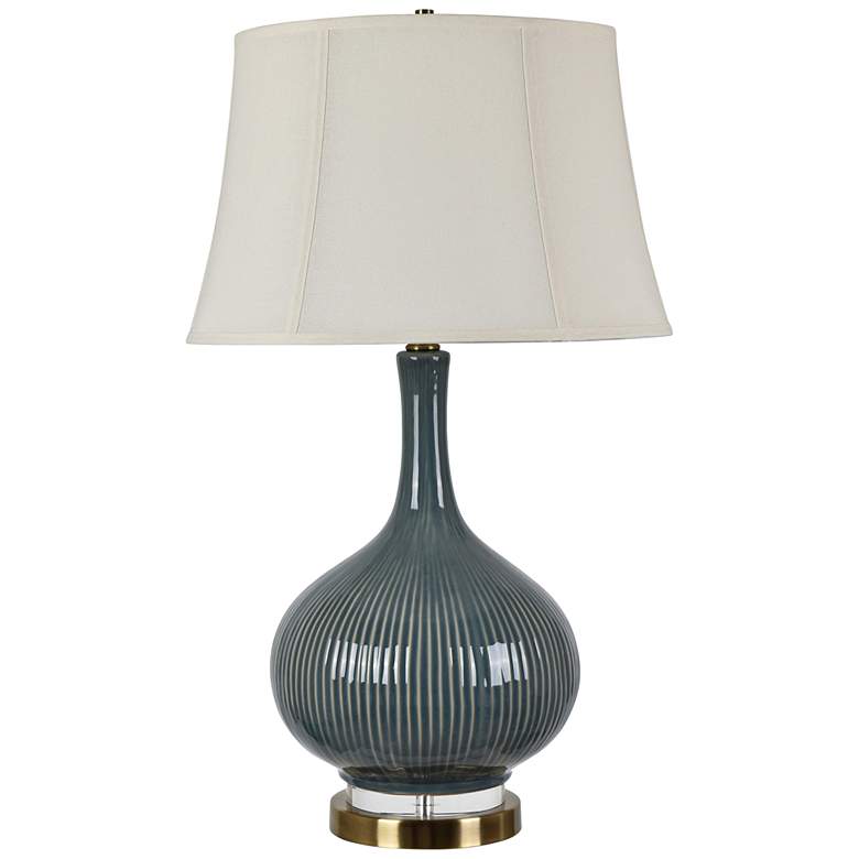 Image 1 Crestview Collection Sawyer Teal Ceramic Vase Table Lamp