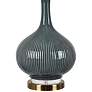Crestview Collection Sawyer Teal Ceramic Vase Table Lamp