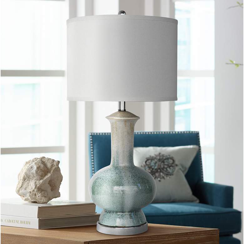 Image 1 Crestview Collection Sea Breeze 28 inch Blue Ceramic Table Lamp