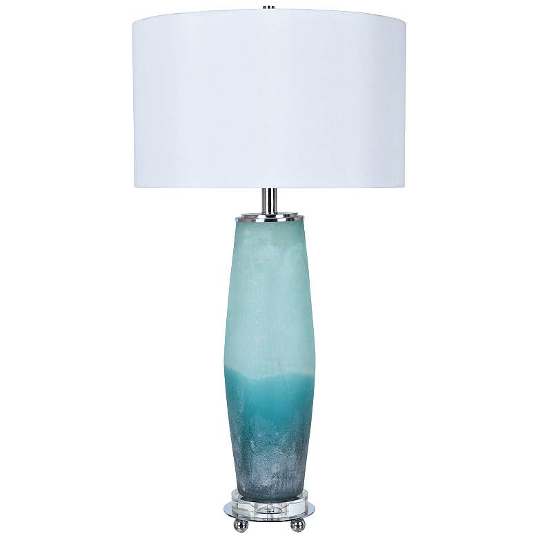 Image 1 Crestview Collection Seaside 33" Frosted Blue Glass Table Lamp
