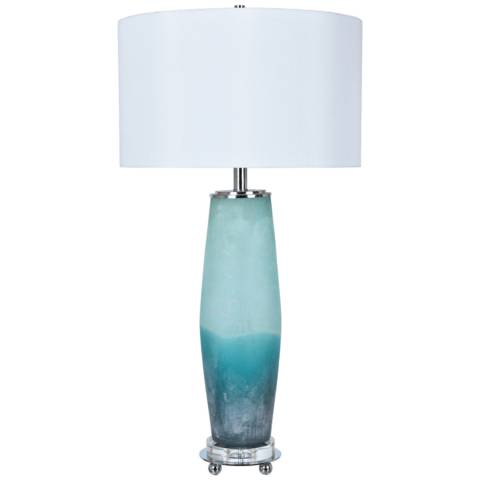 Crestview Collection Seaside Frosted Blue Glass Table Lamp - #15P79 ...