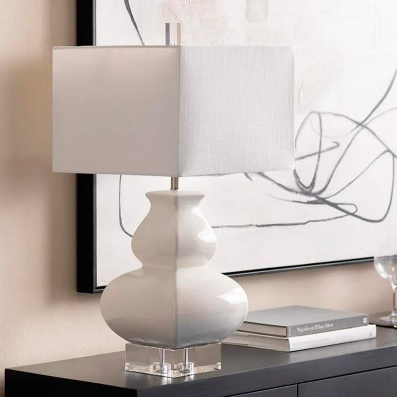 Image 1 Crestview Collection Serafina White Ceramic Table Lamp