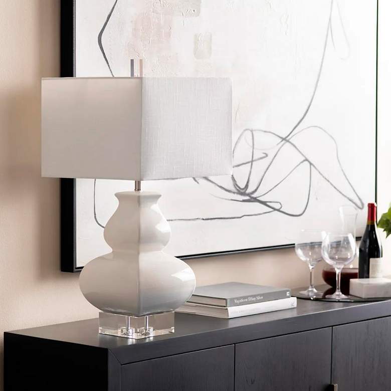 Image 5 Crestview Collection Serafina White Ceramic Table Lamp more views