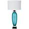 Crestview Collection Shara Blue Glass Pull Chain Table Lamp