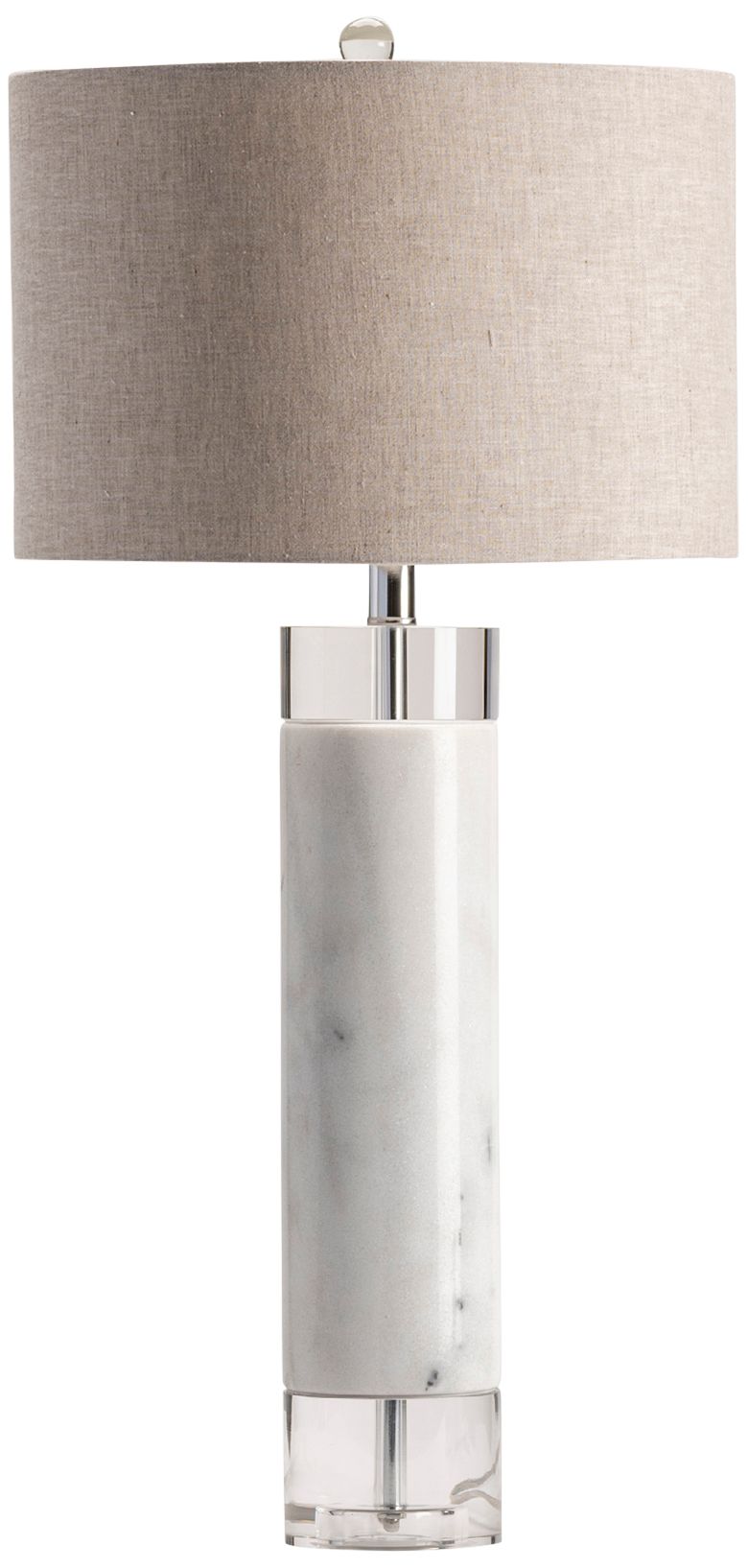 Image 2 Crestview Collection Sheffield 32" White Marble and Crystal Table Lamp