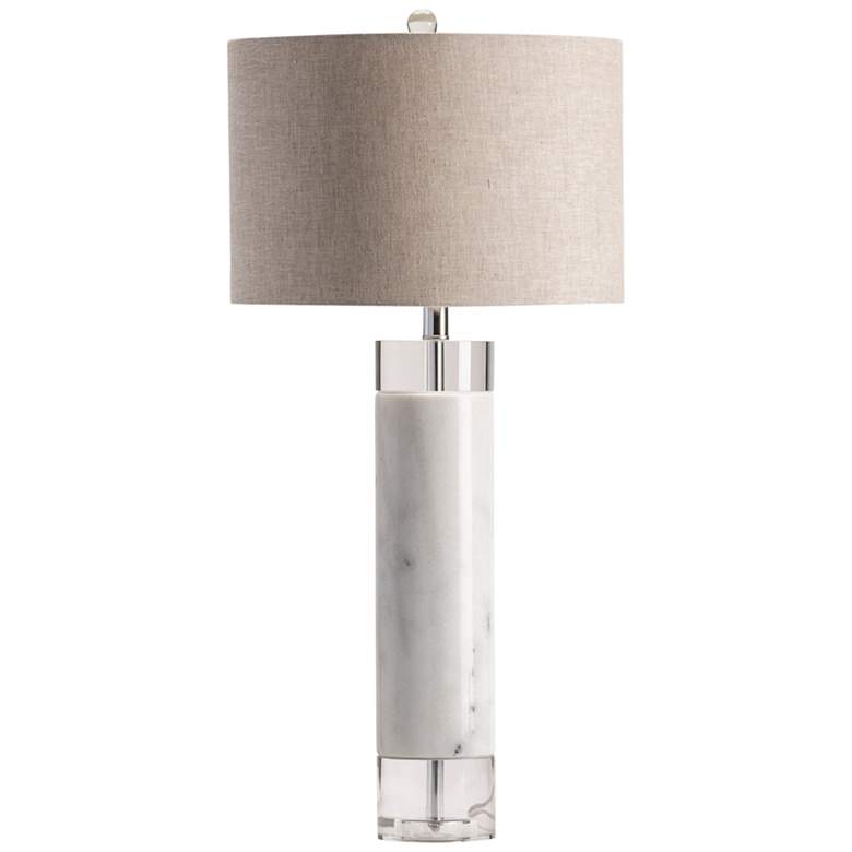 Image 2 Crestview Collection Sheffield 32 inch White Marble and Crystal Table Lamp