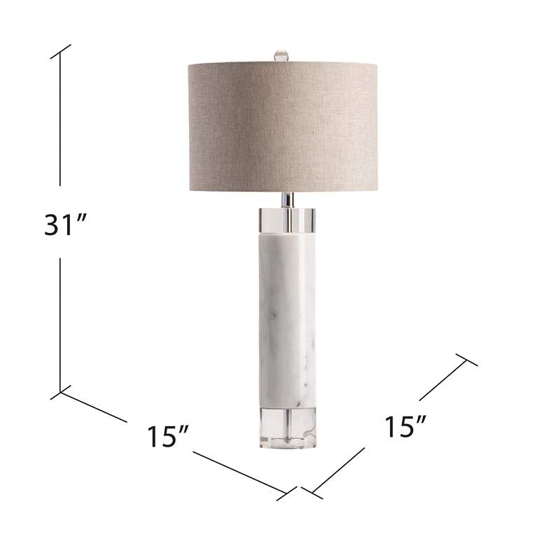 Image 6 Crestview Collection Sheffield 32" White Marble and Crystal Table Lamp more views