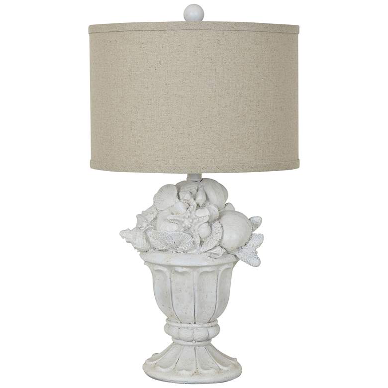 Image 1 Crestview Collection Shell Urn White Washed Table Lamp