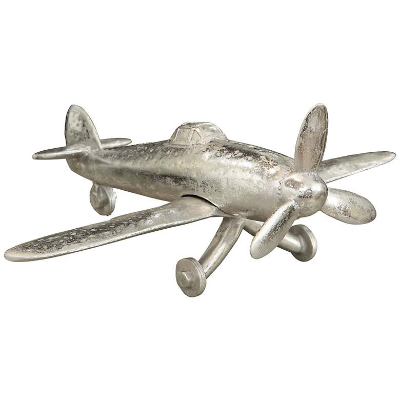 Image 1 Crestview Collection Silver Airplane Sculpture