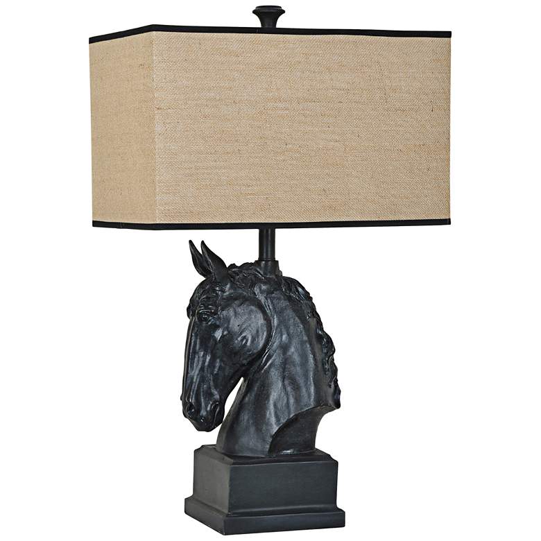 Image 1 Crestview Collection Stallion Black Iron Table Lamp