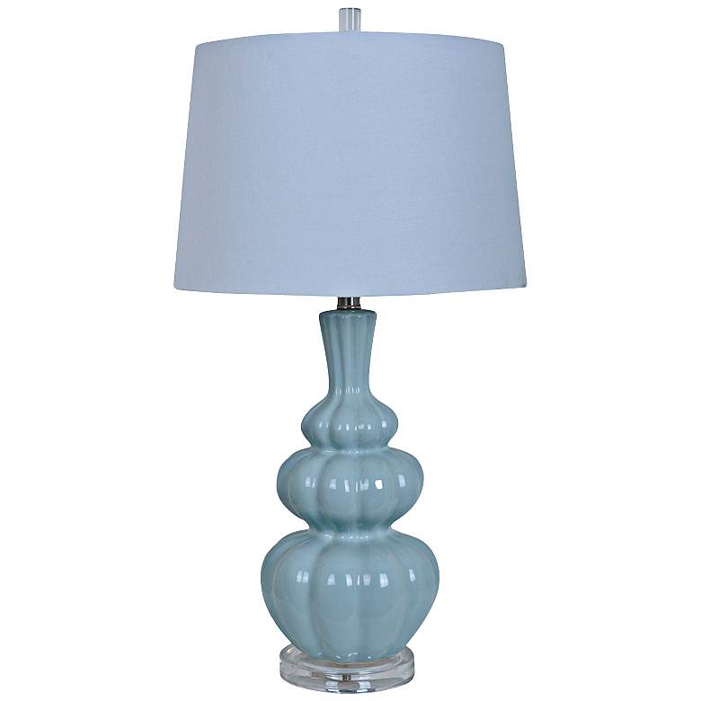 Image 1 Crestview Collection Strata Pale Blue Ceramic Table Lamp