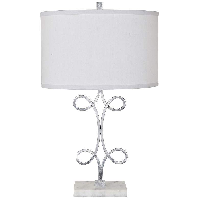 Image 1 Crestview Collection Strata Silver Leaf Metal Table Lamp
