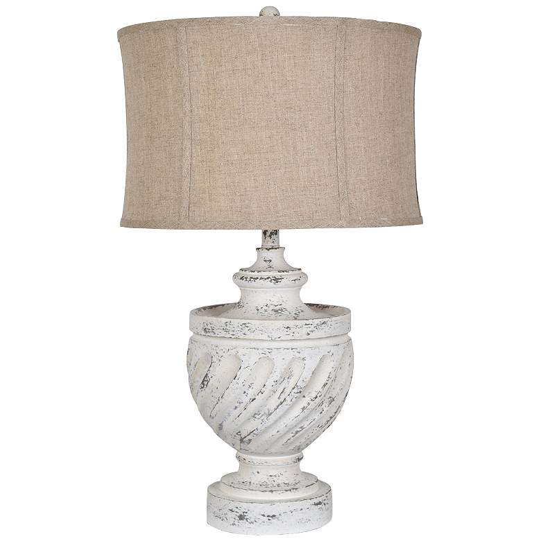Image 1 Crestview Collection Swirled Antique White Urn Table Lamp