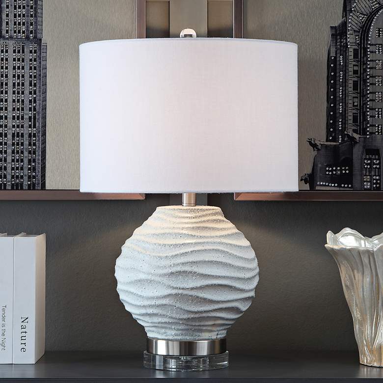 Image 1 Crestview Collection Sydney Gray Ceramic Accent Table Lamp
