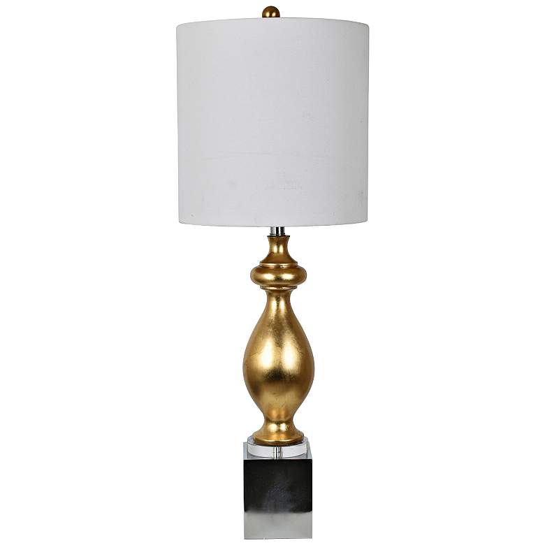 Image 1 Crestview Collection Talbot Gold Leaf Metal Table Lamp