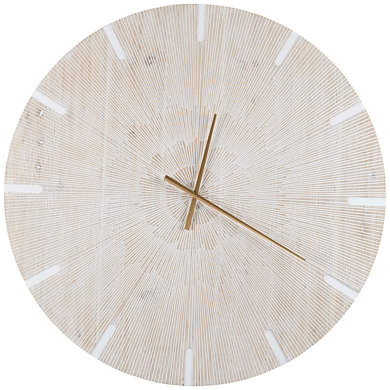 Image 1 Crestview Collection Tick'n Whitewash 36" Round Wall Clock