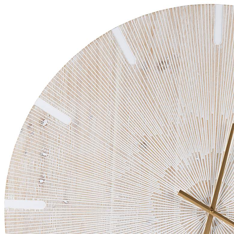 Image 2 Crestview Collection Tick'n Whitewash 36" Round Wall Clock more views
