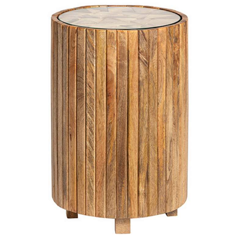 Image 1 Crestview Collection Timberline Cut Wood Round Accent Table