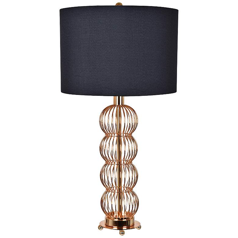 Image 1 Crestview Collection Turk Rose Gold Stacked Orb Table Lamp
