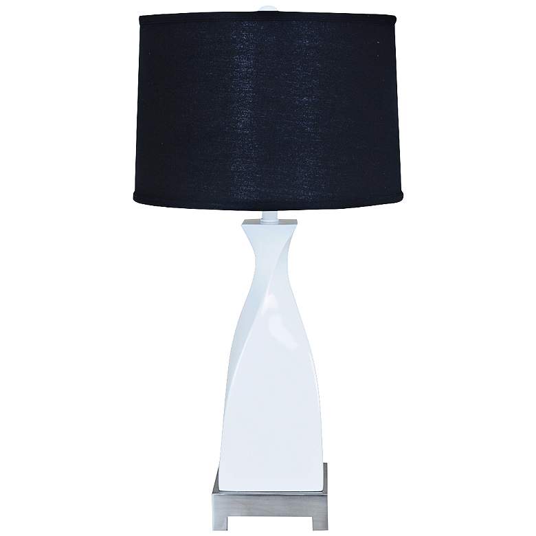 Image 1 Crestview Collection Twist Modern Glossy White Table Lamp