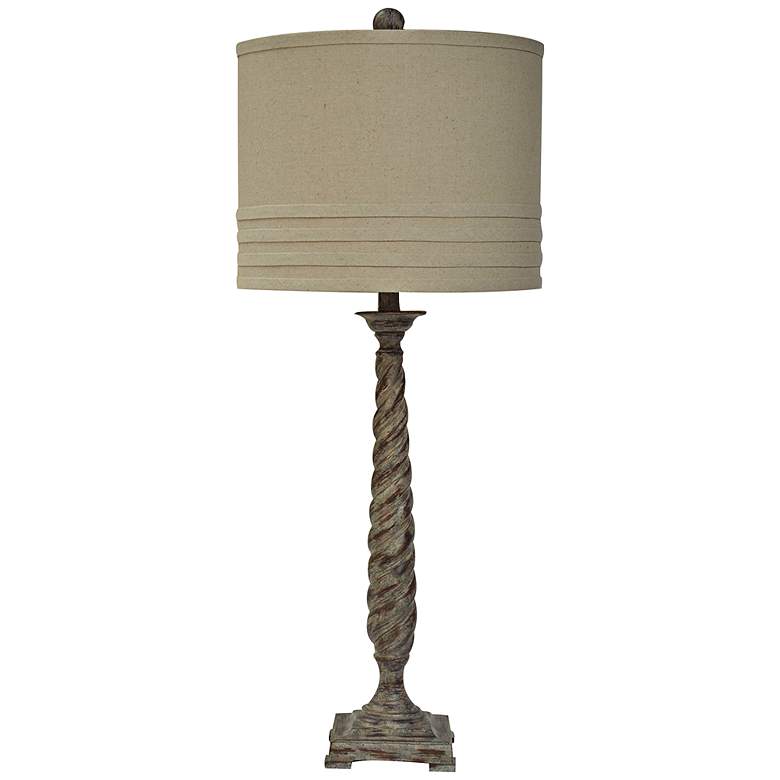 Image 1 Crestview Collection Twist Natural Linen Table Lamp