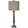 Crestview Collection Twist Natural Linen Table Lamp