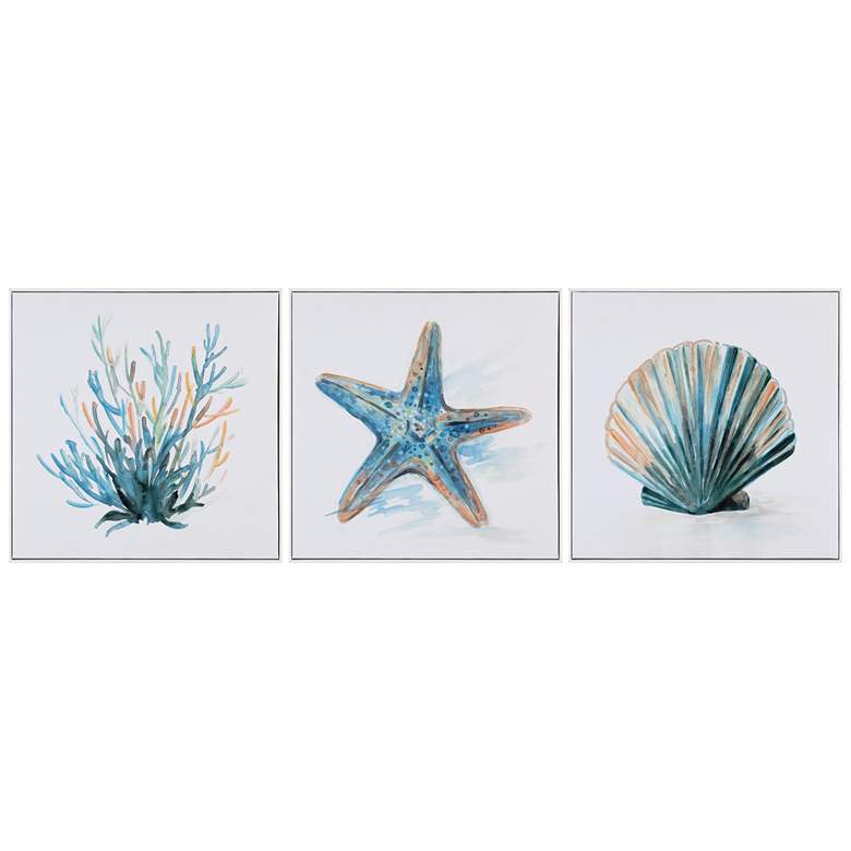 Image 1 Crestview Collection Under the Sea Framed Canvas Painting Set of 3