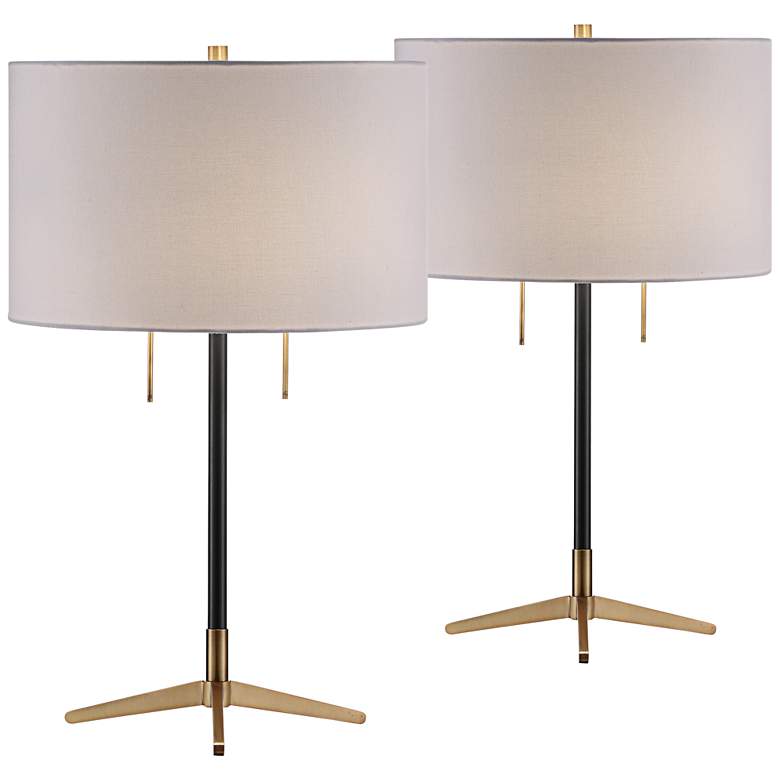 Image 1 Crestview Collection Veda Gunmetal Table Lamps Set of 2