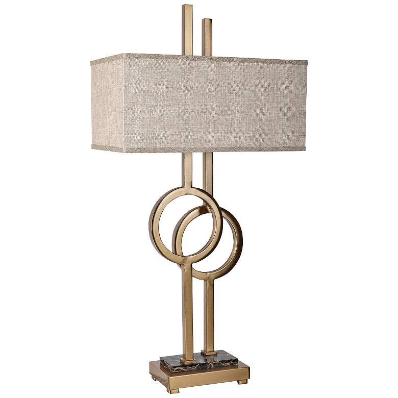 Image 1 Crestview Collection Vinny Golden Sculptural 2-Light Table Lamp
