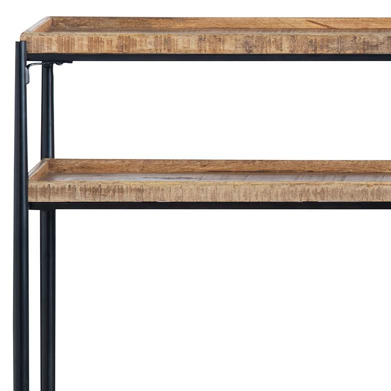 Image 2 Crestview Collection Washburne 76" Wide Mango Wood Shelf Console Table more views