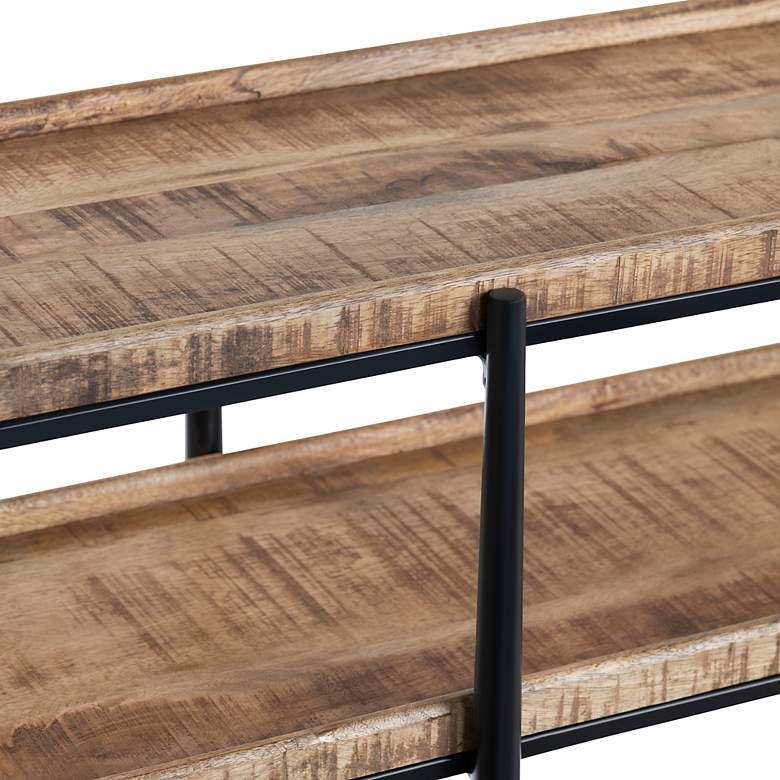 Image 3 Crestview Collection Washburne 76" Wide Mango Wood Shelf Console Table more views