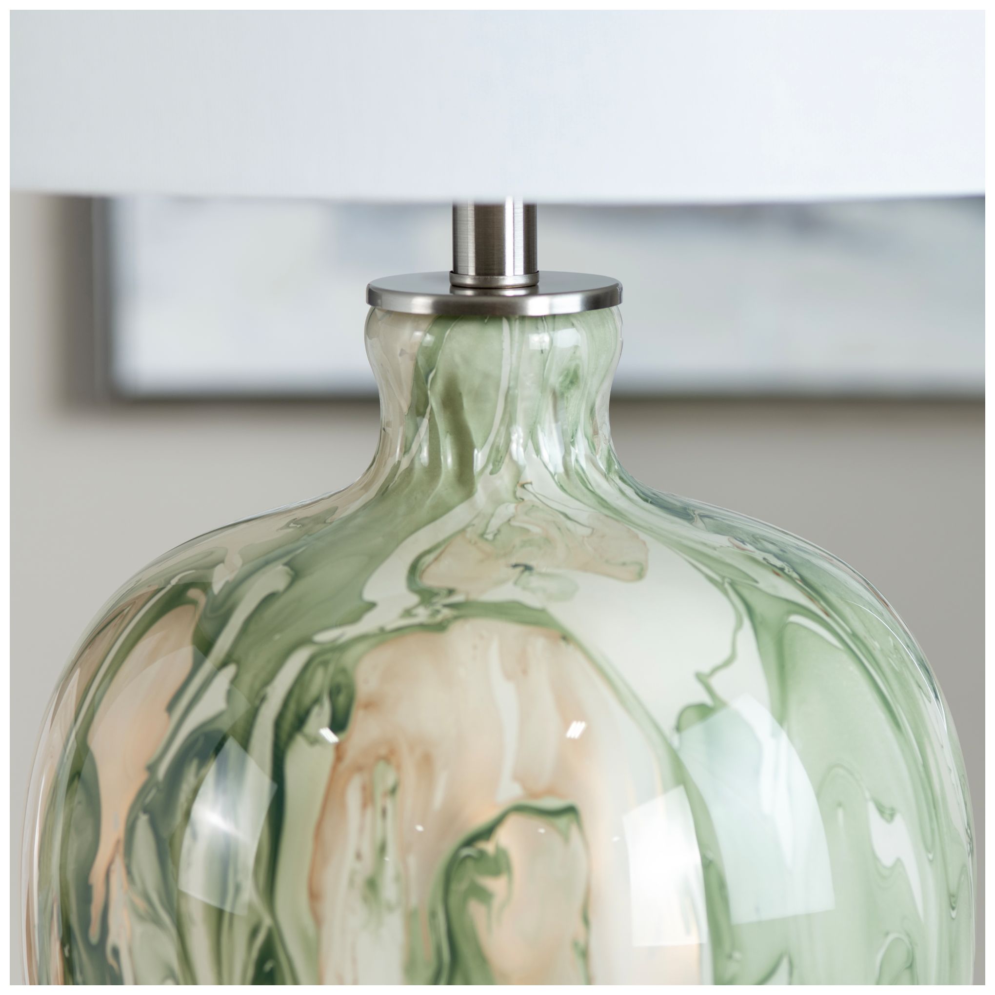Image 5 Crestview Collection Waverly Green Art Glass Table Lamp more views