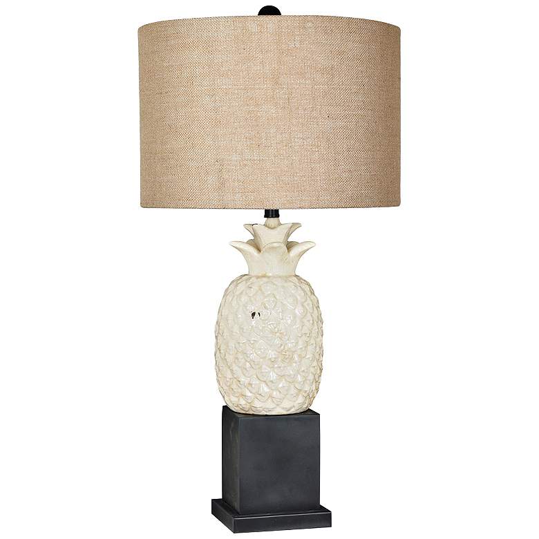 Image 1 Crestview Collection Welcome Cream and Black Table Lamp