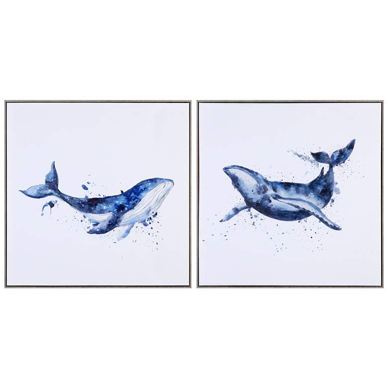 Image 1 Crestview Collection Whales Tails Framed Canvas Painting Set of 2