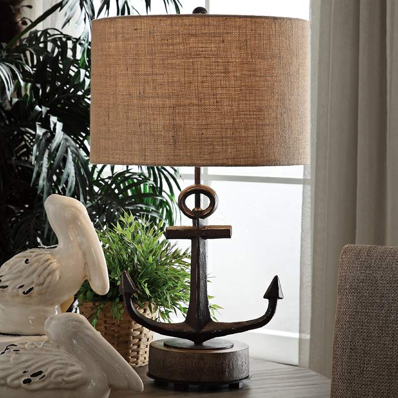 Image 1 Crestview Collection Wharf Anchor Black Table Lamp