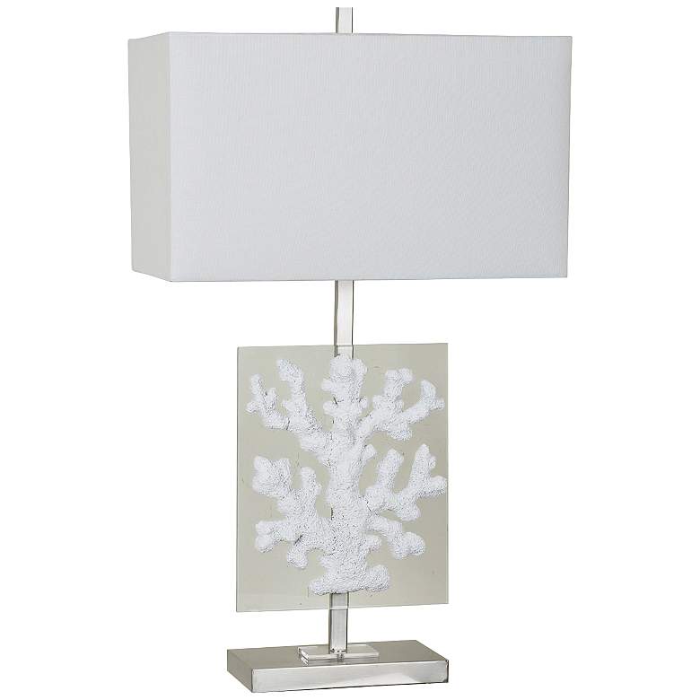 Image 1 Crestview Collection White Coral Glass Modern Coastal Table Lamp