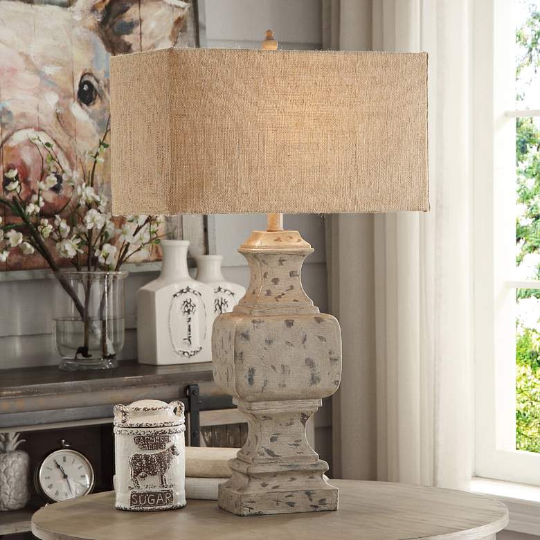 Image 1 Crestview Collection Willow Antique Wood Table Lamp