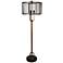 Crestview Collection Winchester Black Mesh Industrial Floor Lamp