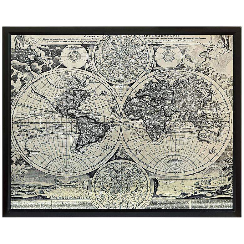 Image 1 Crestview Collection World Map 40 1/2 inch Wide Wall Art