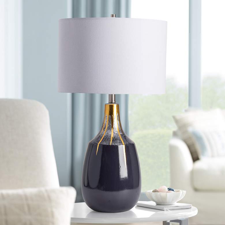Image 1 Crestview Collection Wright Black Ceramic Bottle Table Lamp