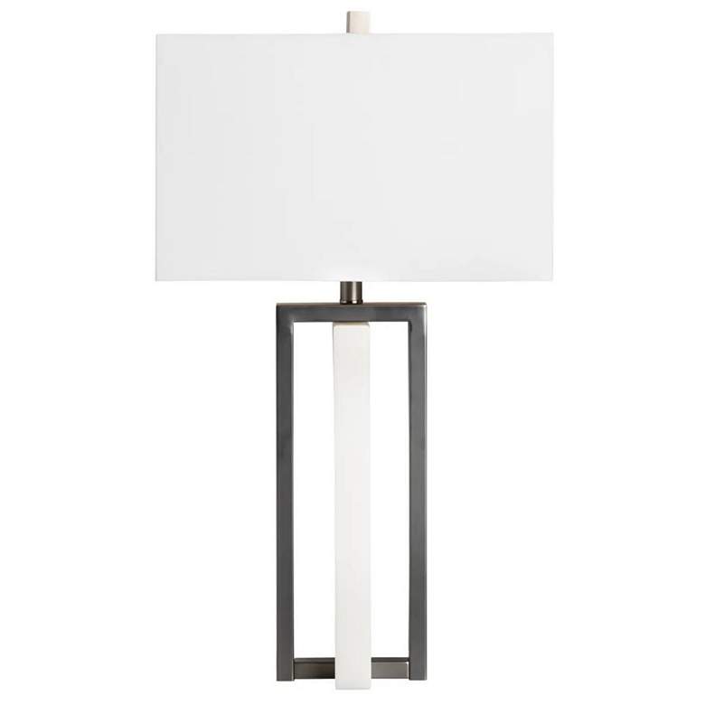 Image 1 Crestview Collection Wylie White Rectangular Table Lamp