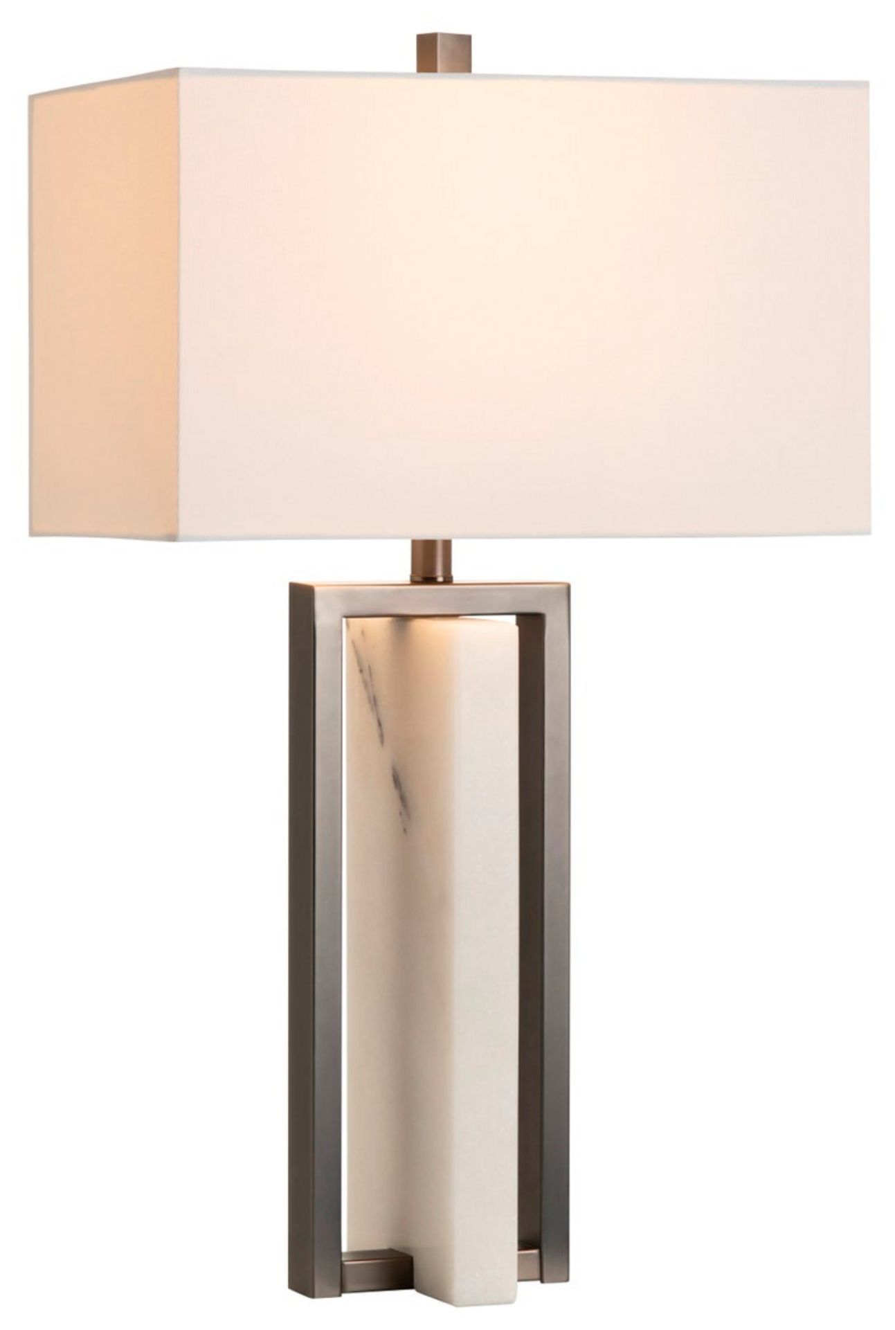 Image 2 Crestview Collection Wylie White Rectangular Table Lamp more views