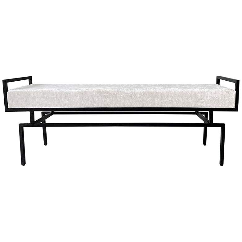 Image 1 Crestview Collection Zara 58" Wide Modern Metal and Wood Bench