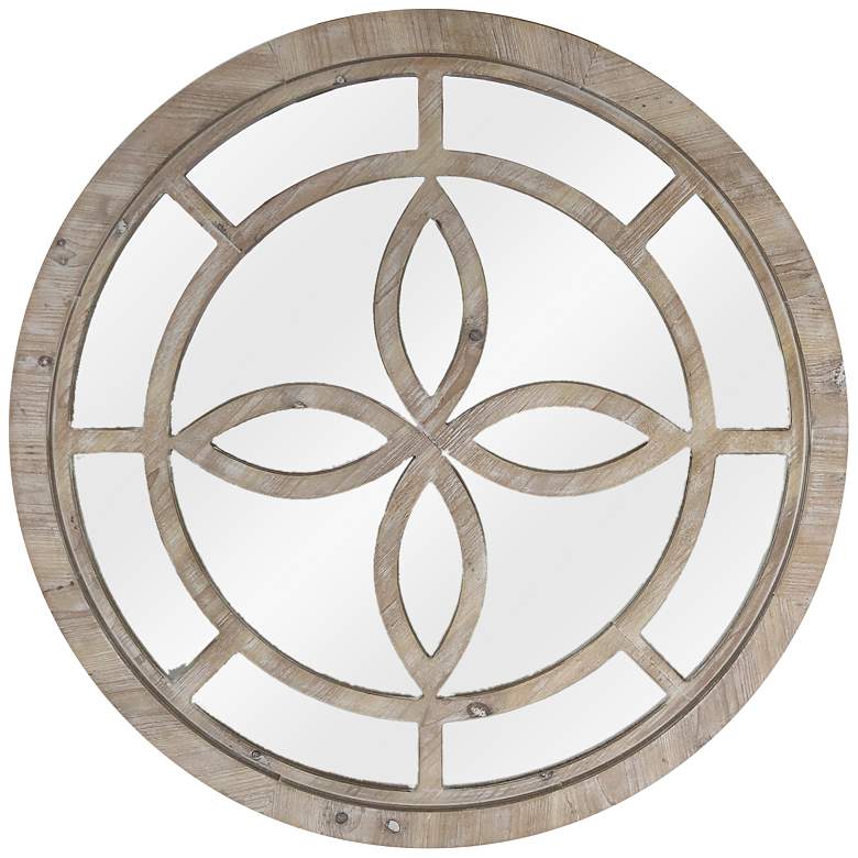 Image 1 Crestview Collection Zoe Natural 37 1/2" Round Wall Mirror