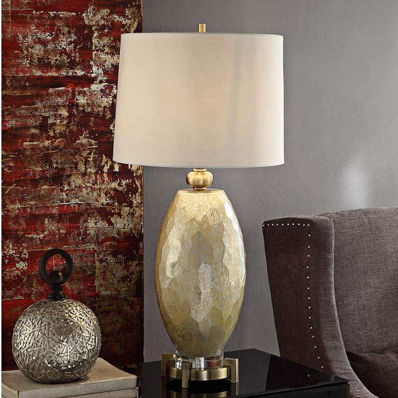 Image 1 Crestview Cristina Gold Pearl Glass Table Lamp